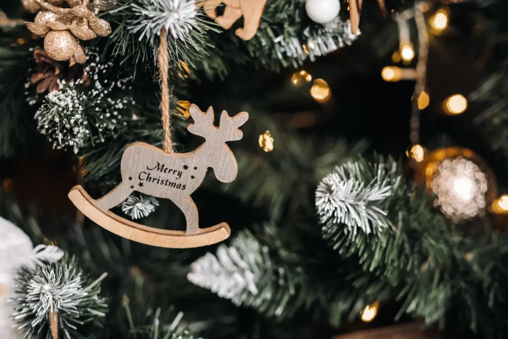 a wooden ornament from a tree